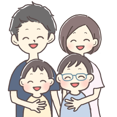 笑顔の家族のイラスト